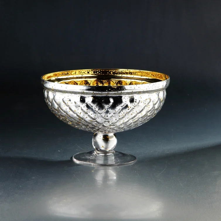 Роскошный стиль заводская цена креативная нордическая Золотая и серебряная металлическая круглая декоративная чаша для домашнего ужина сервировочное украшение