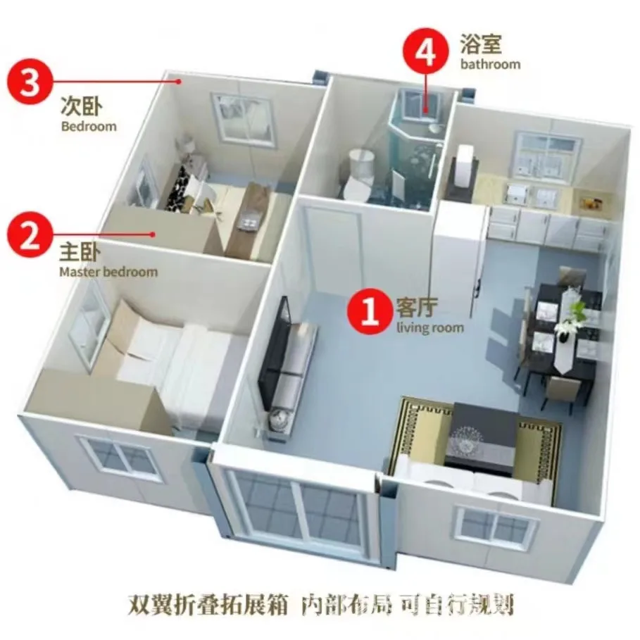 Factory Direct Supply Modular House Australia Tiny Home Prefab Steel 2 Bedroom Expandable Container House prefabricated house