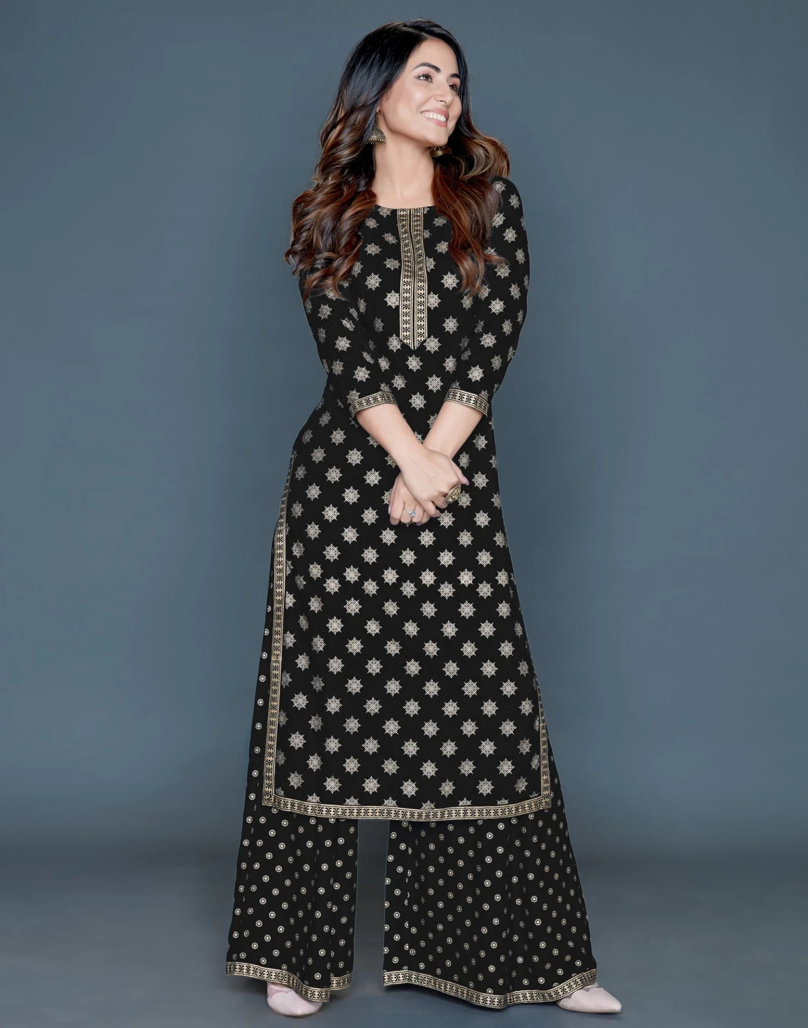 Indian women collection Rayon kurti with plazo in lowest price market india ethnic Designer Kurti Plazo in wholesale price