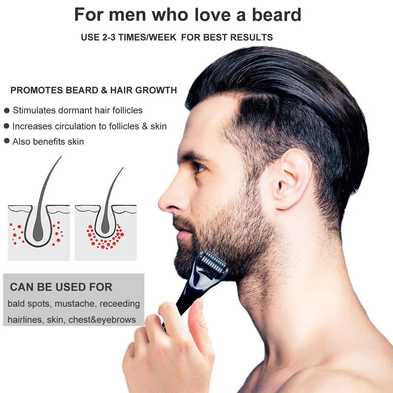 Custom 2 Pcs Men Beard Care Products Set Private Label Organic Grooming Beard Oil Kit For Roller Growth