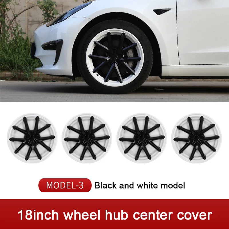 wholesale custom spinning car chrome hubcap tesla model 3 hubcaps 18inch wheel cover for tesla model 3 hub cap