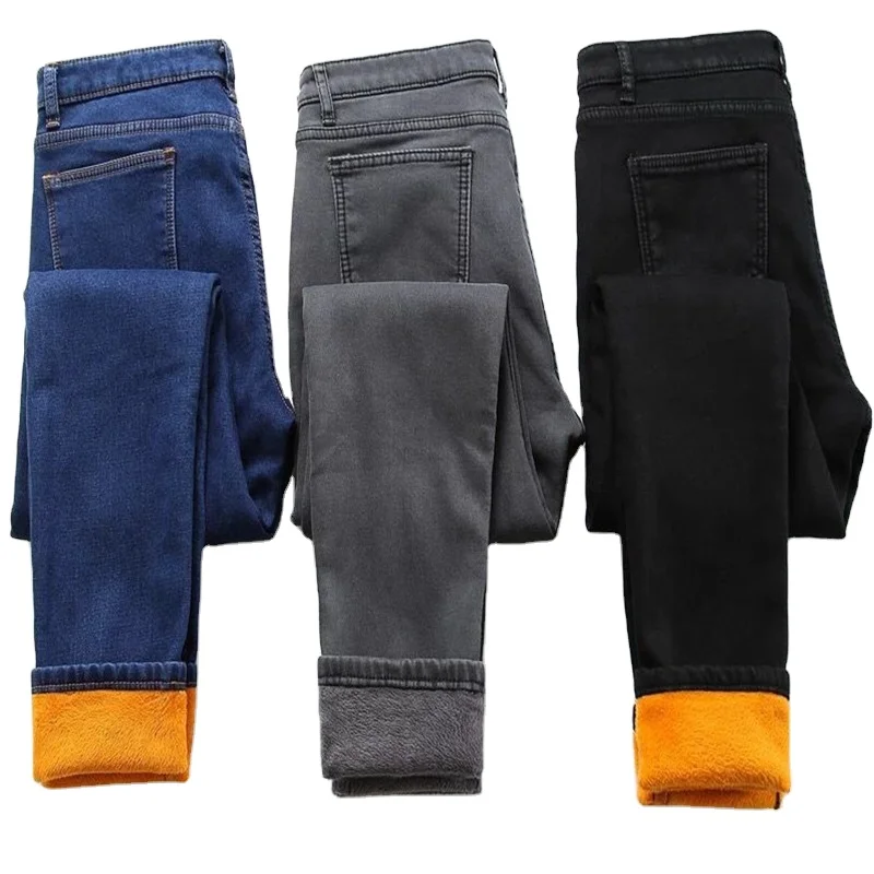 Women pant cotton/elastane denim Stretch Jeans High Waist Solid Color Trousers Women Pencil Pants Jeans Denim Pants