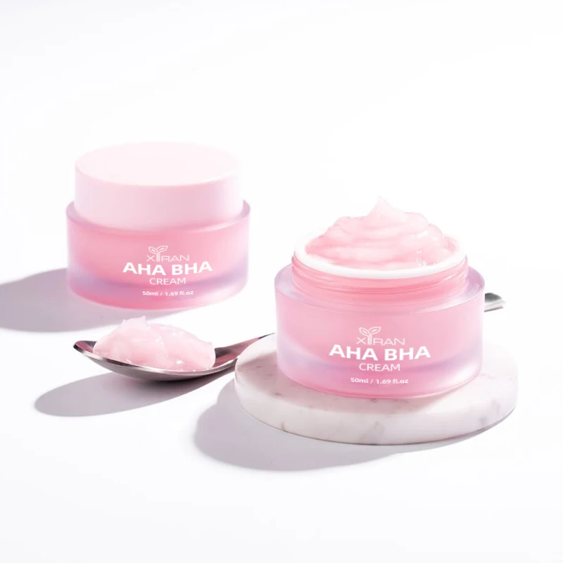 OEM Face Moisturizer Private Label Hyaluronic Acid 75% Watermelon Extract Pink AHA BHA Anti Acne Face Cream