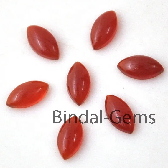 Natural Pure Shiny Red Onyx Marquise Shape Cabochon Loose Gemstone Jewellery Gemstone For Jewellery Making