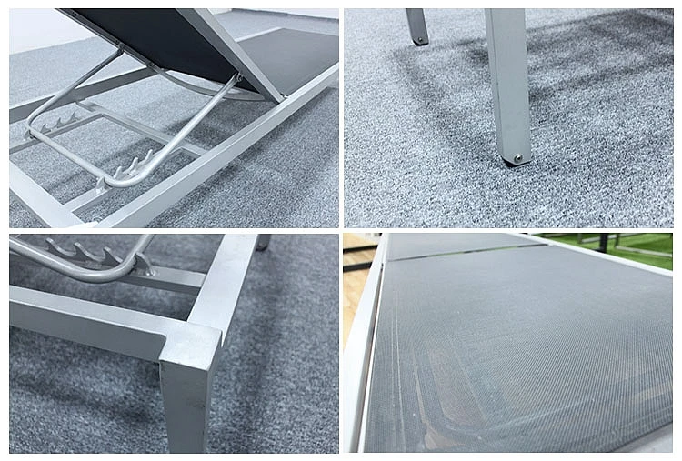 patio chaise lounge aluminum waterproof outdoor pool teslin meshi with wheels sun lounger