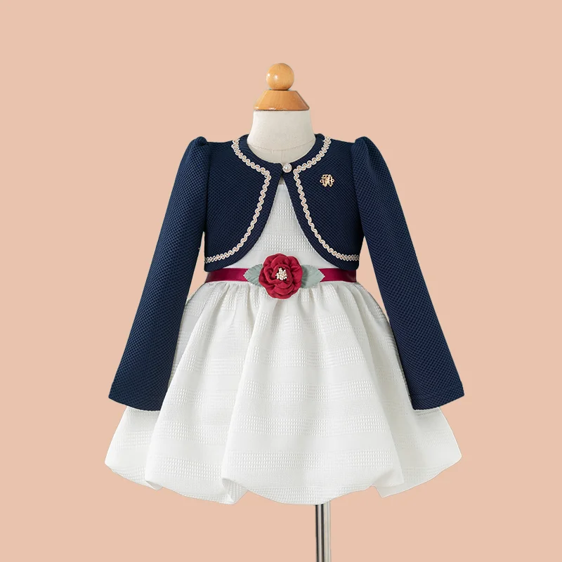 Children Clothes Autumn Flower Girls Dresses Floral Kids Party Dress Embroidered Dresses For Girls