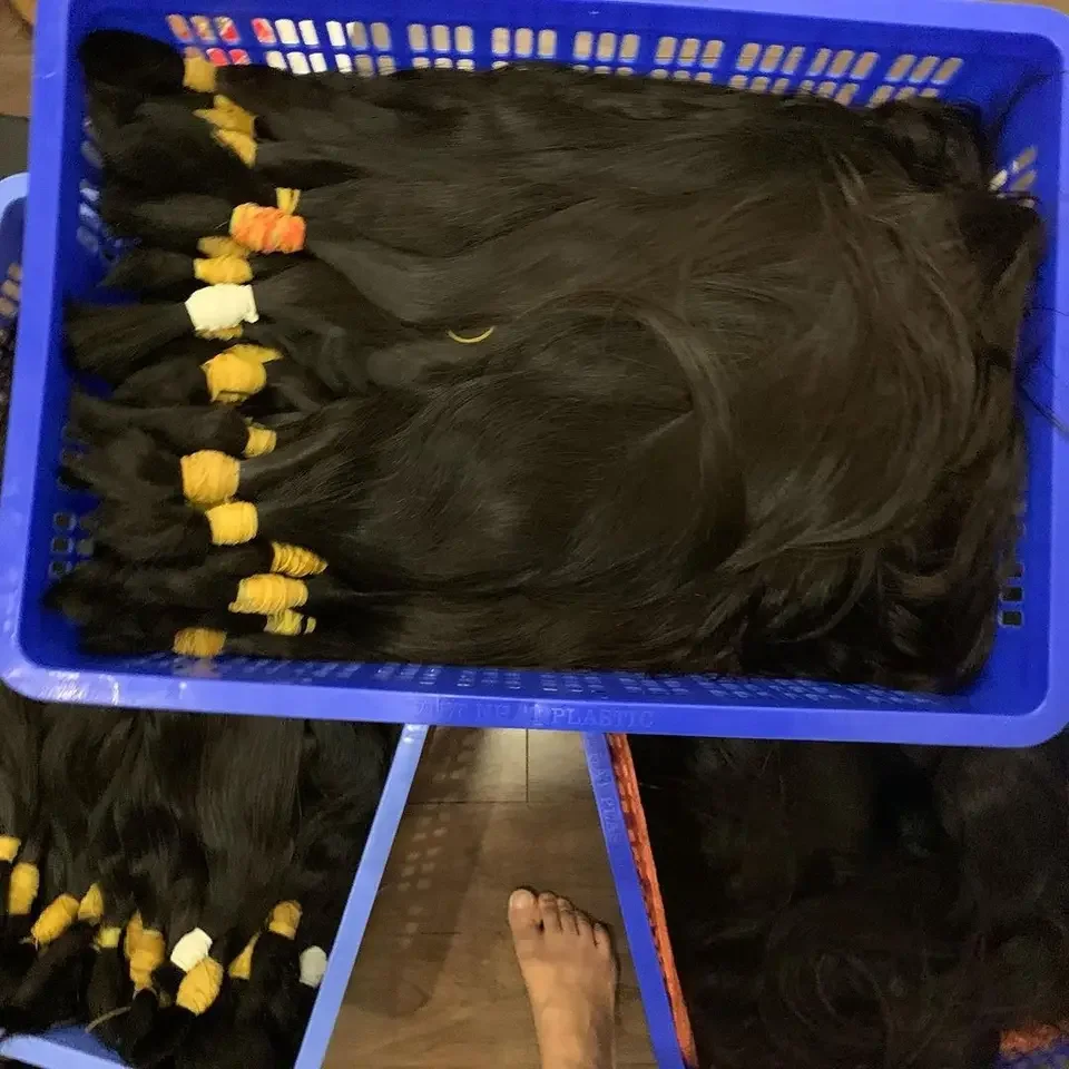 Bulk hair High Quantity 100% Raw Human Hair Bundles from Vietnamese Double Drawn From Vietnam puff hair product