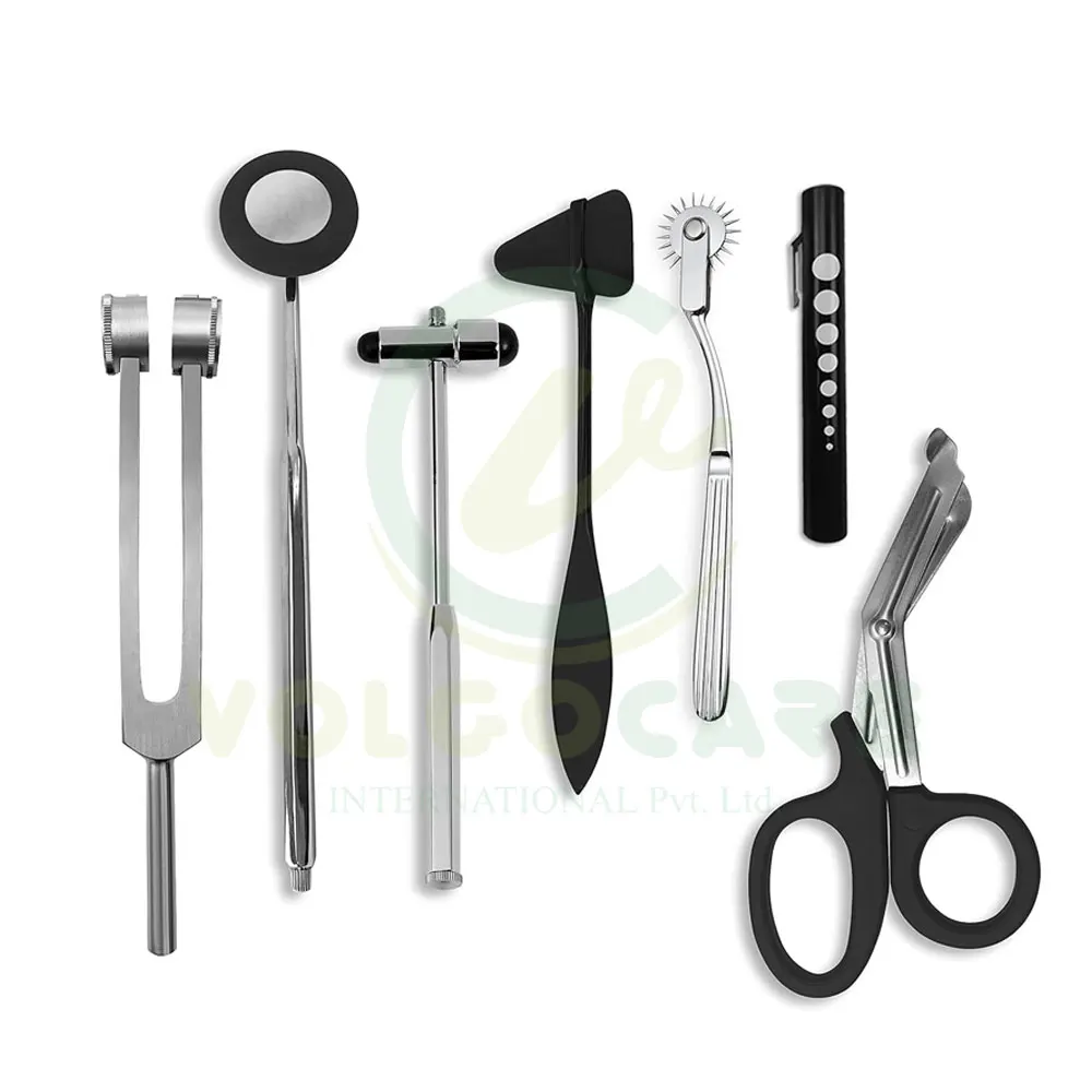 Unique Style 7 pcs Neurological Percussion Set, Reflex Taylor Buck Hammer Pinwheel Diagnostic Kit for Nurses Medical Students
