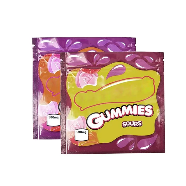 In Stock Thousands Type of 500mg 600mg 3.5g Smell Proof Empty Candy Mylar bags 3.5 Edible Packaging Bags For Weeding