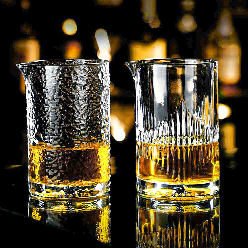 Hammered 700ml 23oz Cocktail Mixing Glass Pitcher Seamless Thick Bottom Bartending Cup Martini Juice Viski Stirring Mixing Glass