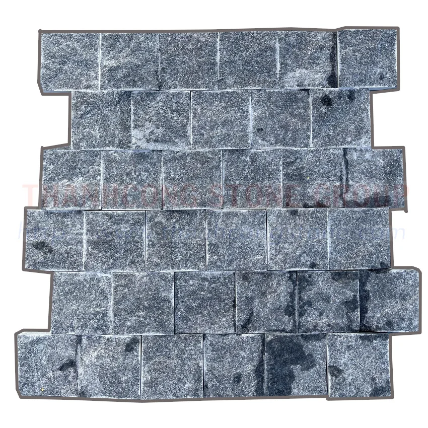 Grey, White, Yellow Stone Cube Cubic Cobble 10x10 15x15 Natural Stone Walkway  Sidewalk Paving