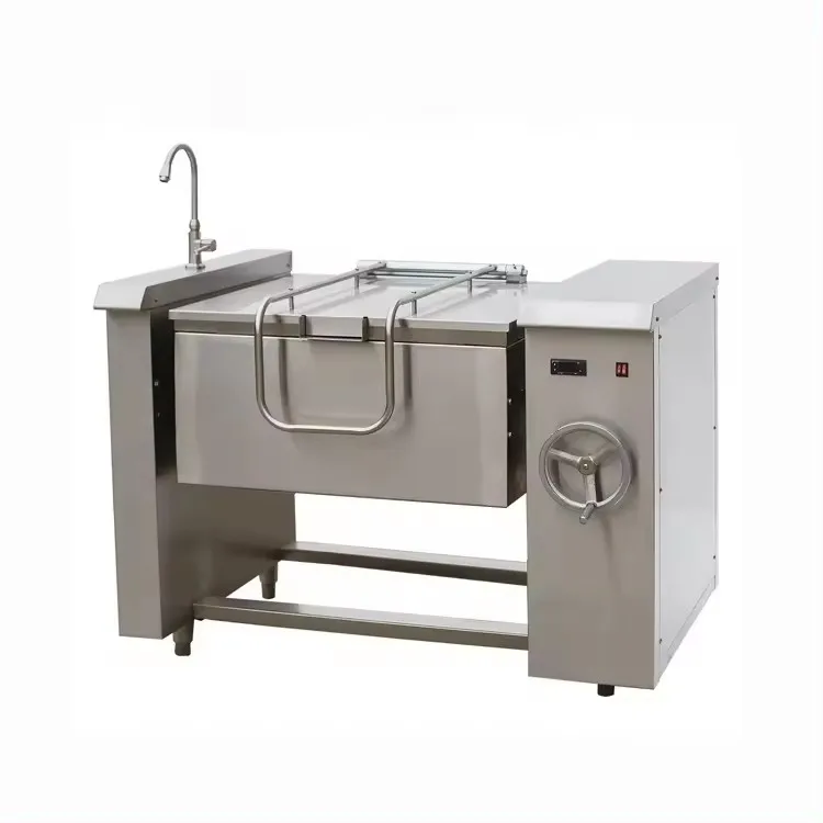 Commercial 80L 115L 150L 200L 280L 320L Brasing Pan Tilt Skillet Industrial Boiling Frying Induction Kettle Tilting Bratt Pan