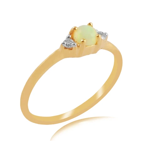 Online store hot sale gold plated 925 sterling silver opal gemstone zircon ring for wedding gift jewelry