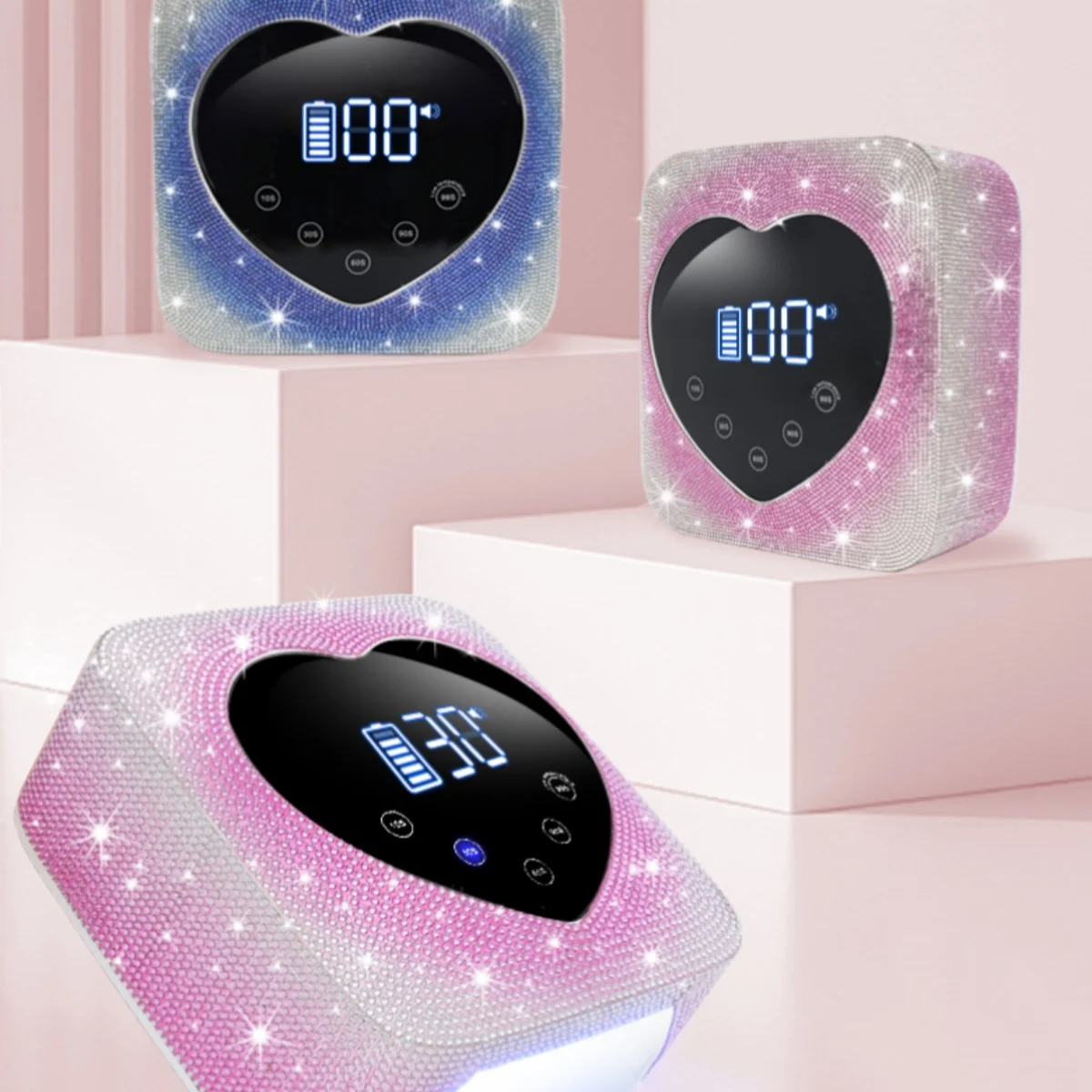 Cordless Gel UV Led Nail Lamp For Gel Nails Polish Rechargeable Nail Light Lcd Display Fast Curing Lamp