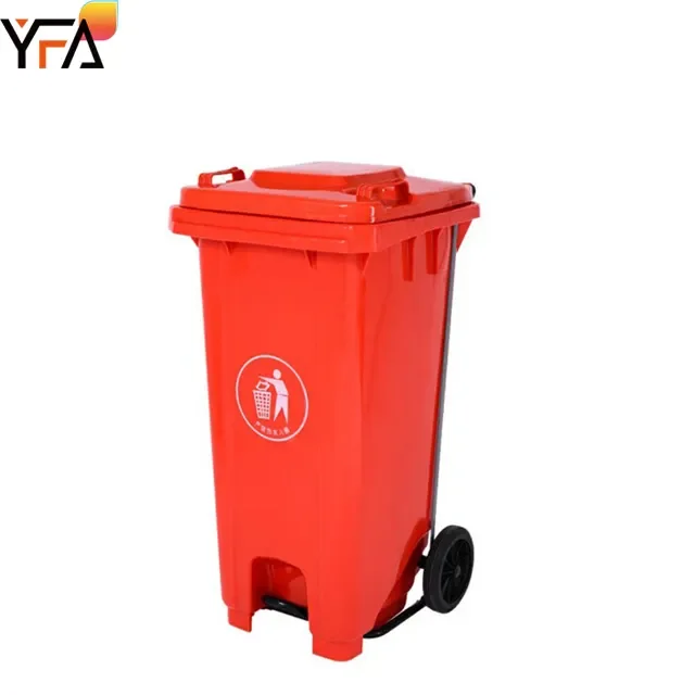 100/120/240 Liter Customized Plastic Wheelie Bin Outdoor Garbage Bins Two Wheelie Bin Eco-Friendly Foot Pedal Trash Cans