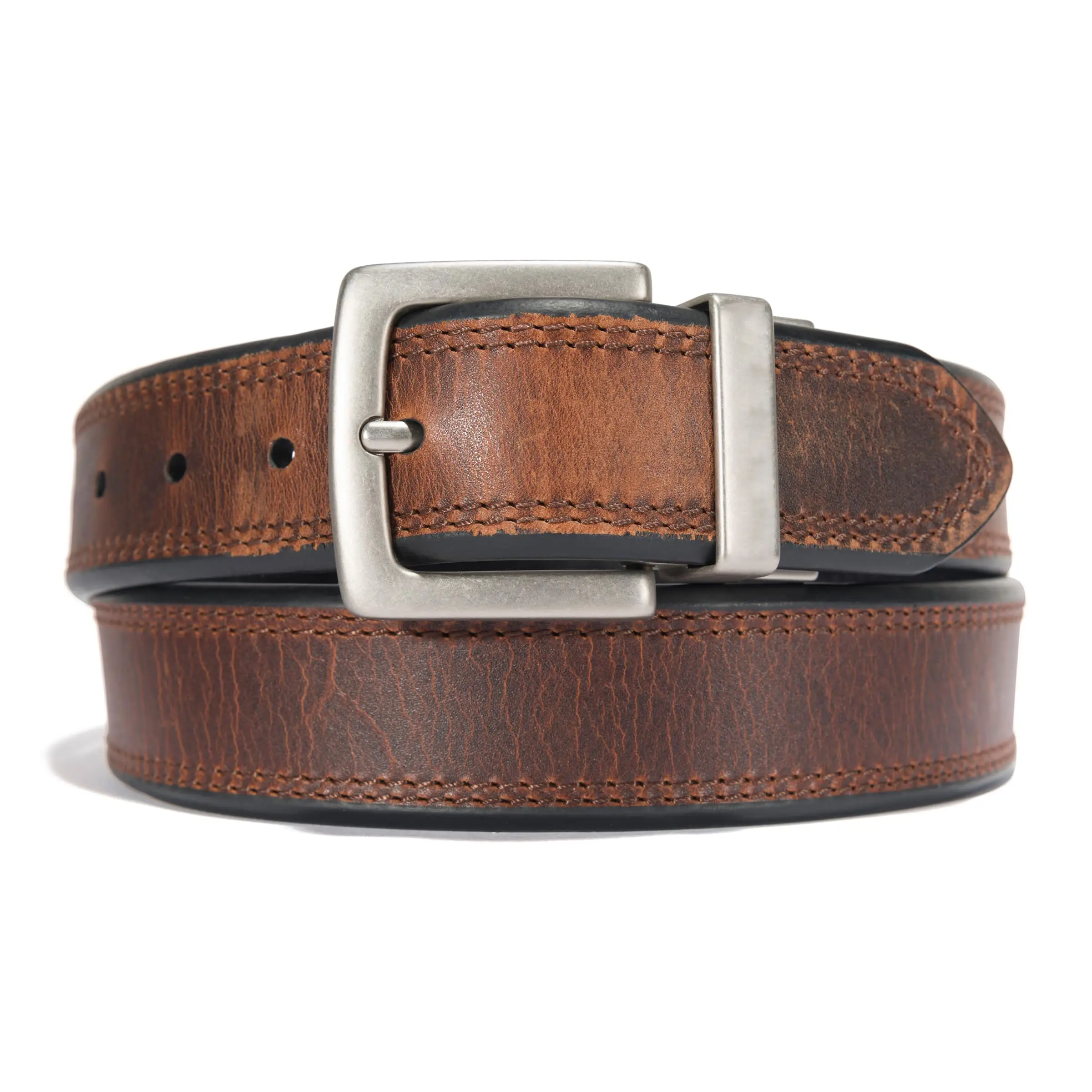 Мужской ремень из натуральной кожи с металлической пряжкой, 2024