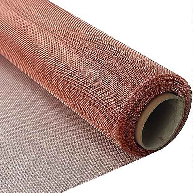 Faraday cage plain weave red brass copper thin titanium micron metal mesh