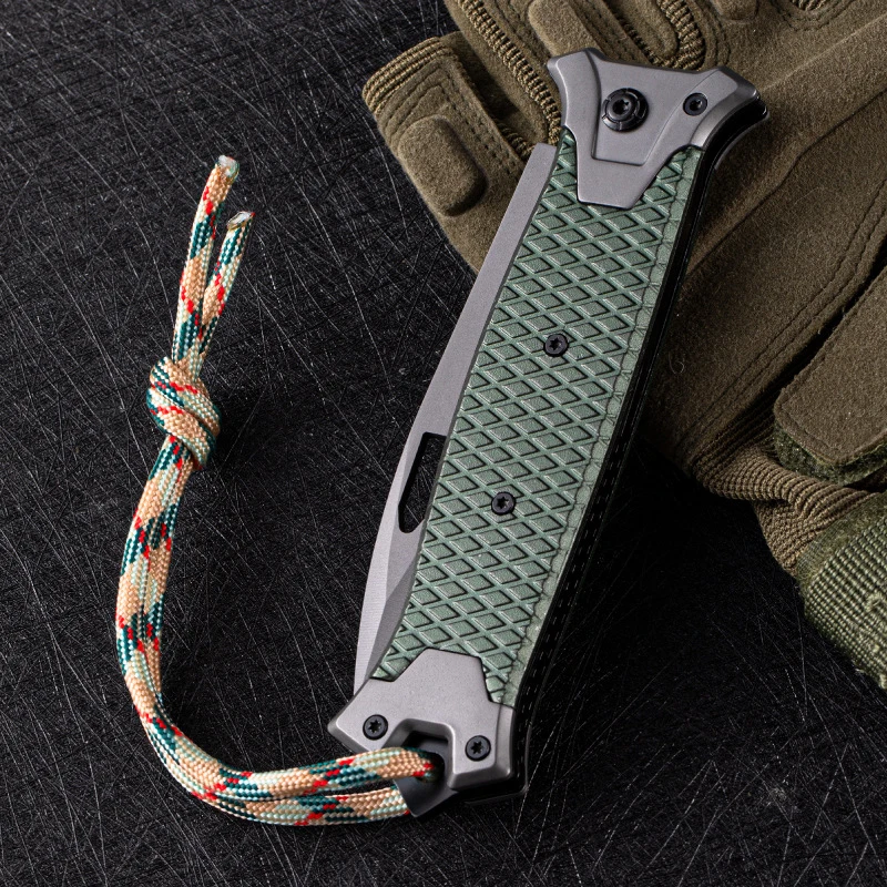 Black Coating Aluminum Handle Folding Pocket Knife Tactical Combat with Magnacut Wharncliffe Blade Pocket Knife Folding