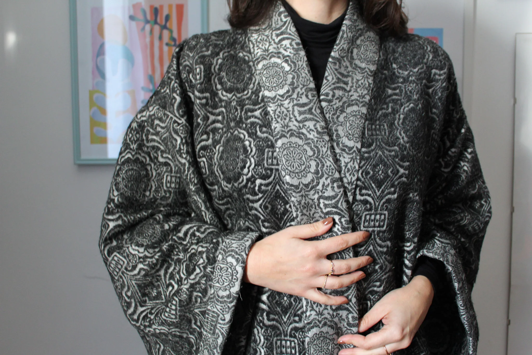 High Quality Made in Italy Woman Jacket Casual Short Cotton Kimono Style Wool Long Sleeves All Sizes