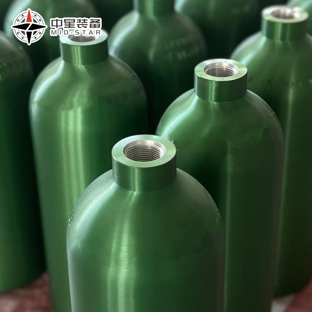 Multipurpose 0.6Lto 8L CE Industrial Specialty Seamless Aluminum Nitrogen Gas Cylinder Professional Supplier