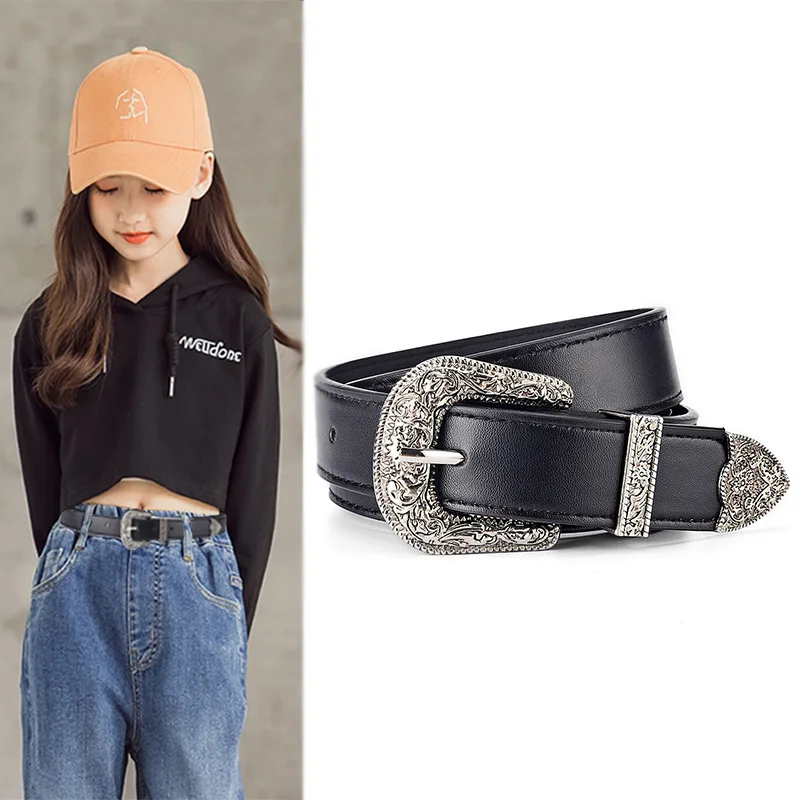 Kid Rhinestone Belt Western Cowboy Cowgirl Children Belt with Diamond Crystal Belt for for Boys and Girls Jean Pant