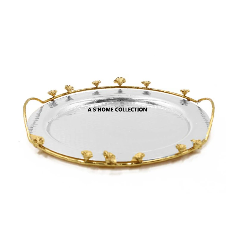 metal boat shape different sizes shiny finishing modern home decor serving dates and fruit food serving tray set of 3