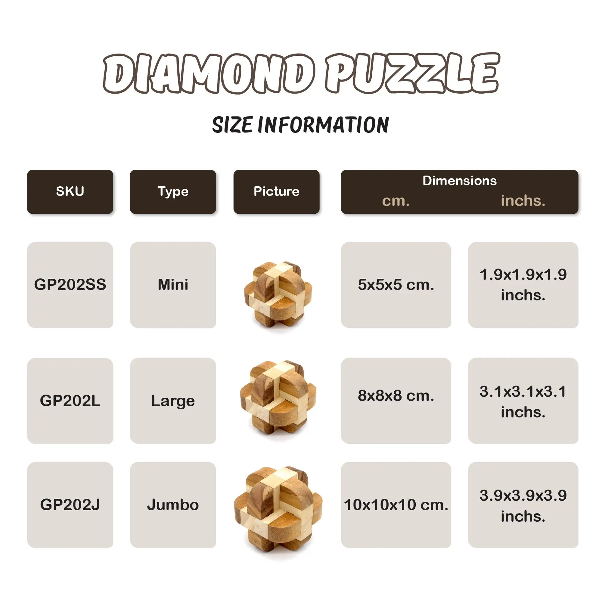 Best seller Jumbo Diamond Puzzle Wooden 3d magic cube Smart Unique and Brain Puzzles for children and adults paly to fun