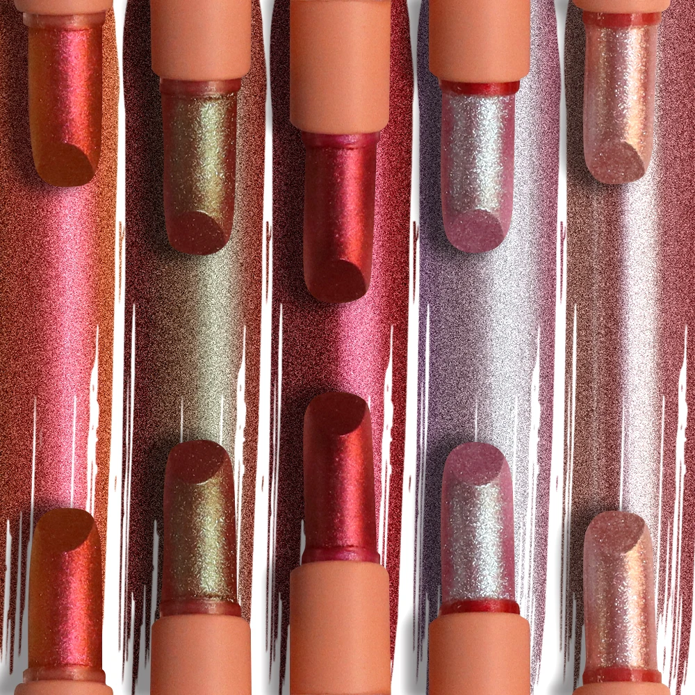 Waterproof Smooth Lipstick Multi-Color Cream Makeup Cosmetics with Mineral Ingredients Shiny Glitter Lipstick