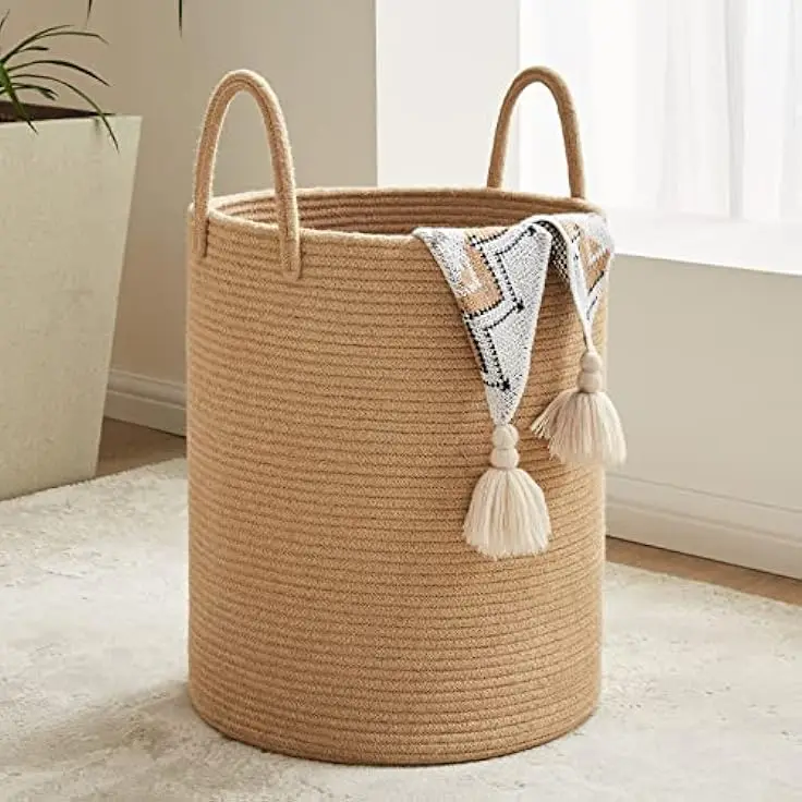 Stylish Water Hyacinth Basket for Rustic and Bohemian Inspired Home Organization