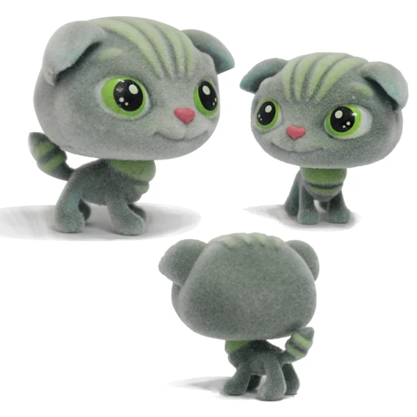 3D Plastic Cat Figure Kitten toys Kids Flocked Cat Hobbies Collection Blind Box Figure Promotional Toy