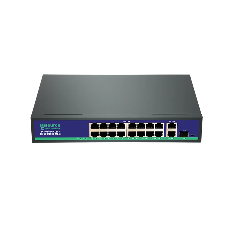 OEM Gigabit 16  Port CCTV Unmanaged Network Ethernet Poe Switch with SFP port  VLAN and 250M distance transmission  function