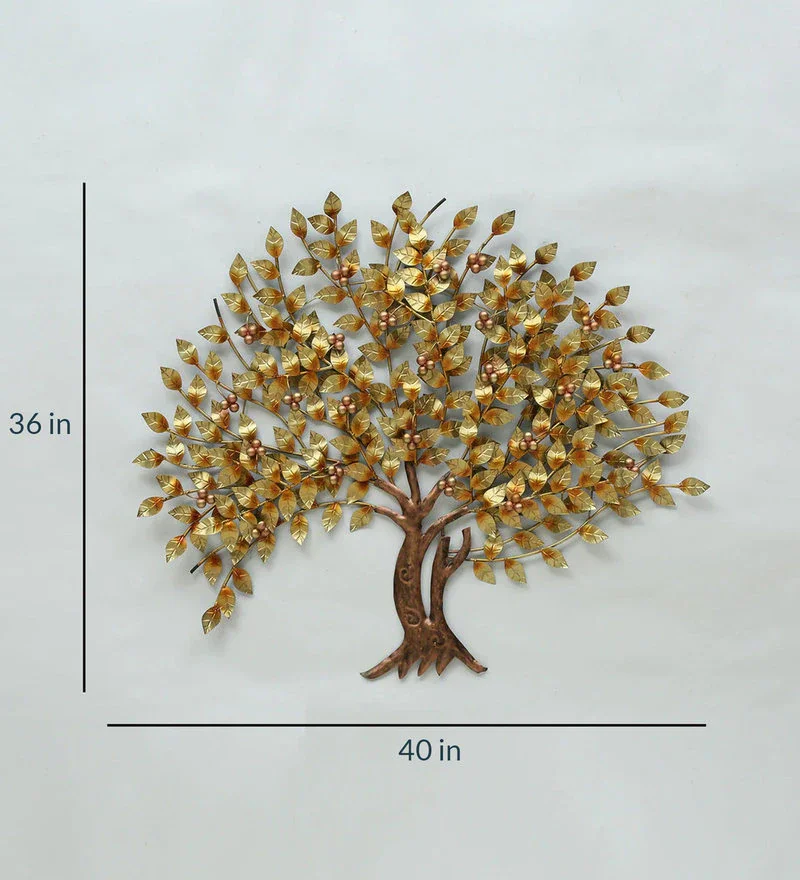 Latest Design Metal Golden Tree Antique Wall Art Metal Design Metal Interior Art Frame House Decoration Inside Arts Supplies