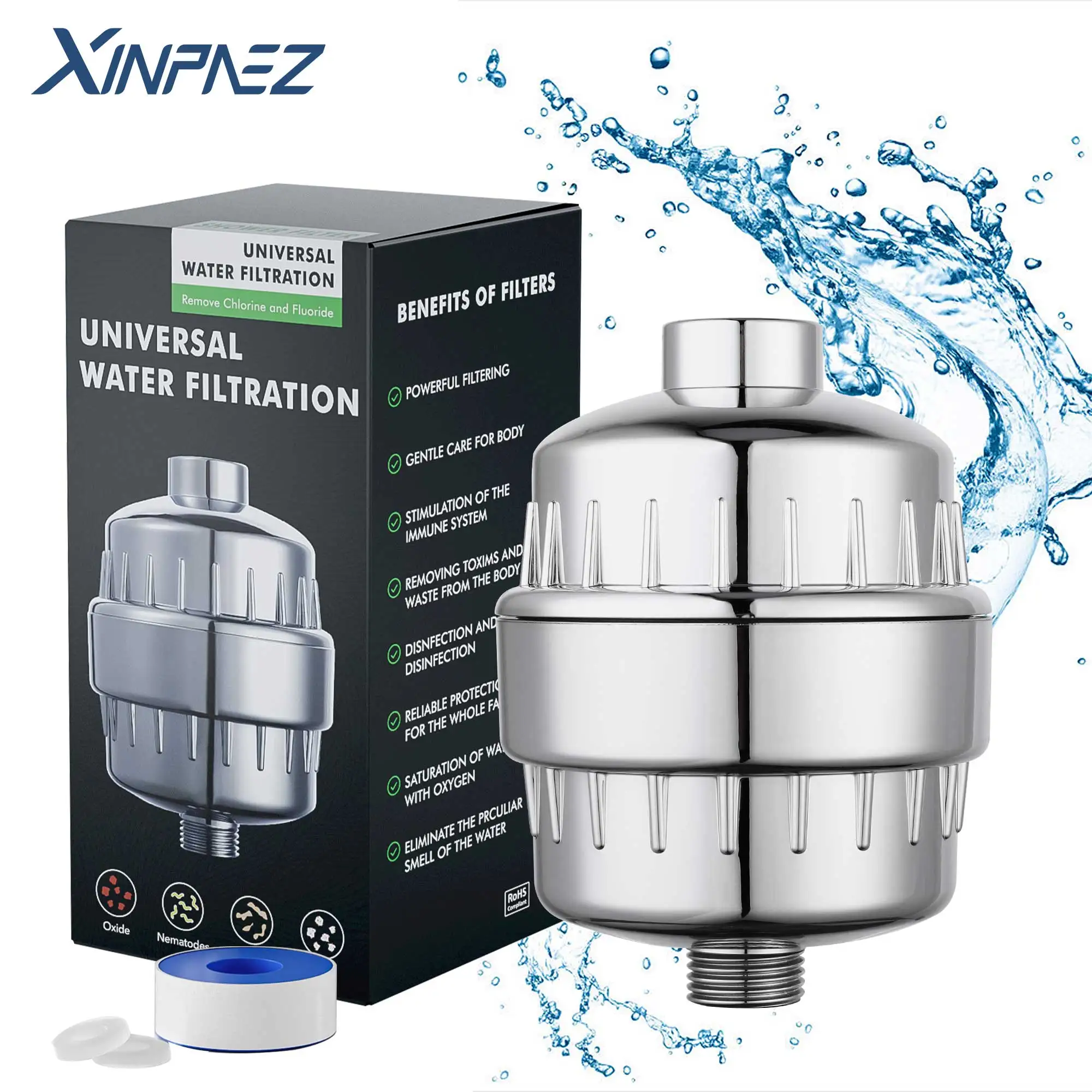 High Quality 15 18 20 Stage Shower Head Filter Remove Chlorine And Water softener Filtered replacement With Vitamin C