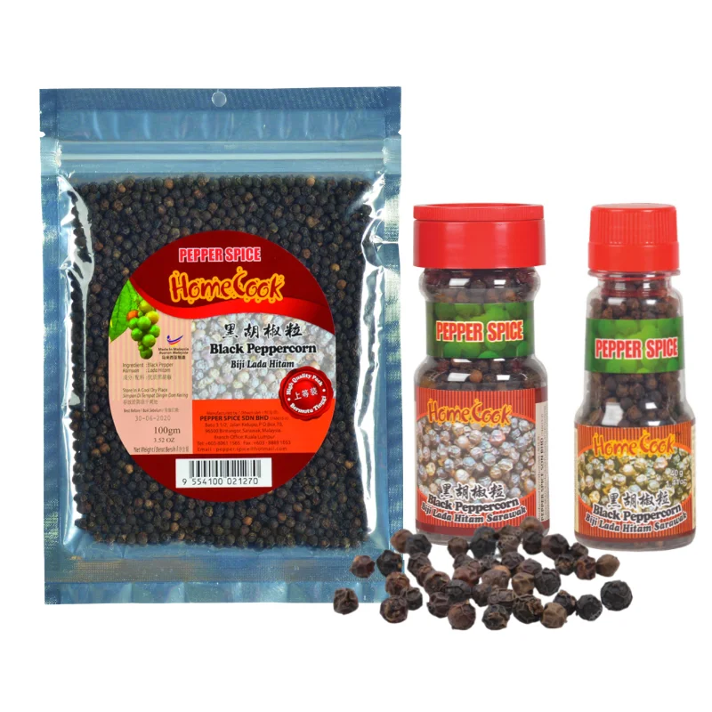 Sarawak Malaysia Premium Grade 100% Dried Clean Black Pepper Corn Low MOQ Europe Standard For Meat Marinade Seasonings Condiment