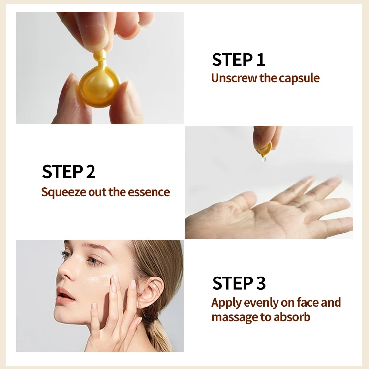 Wholesale Private Label Face Care Portable Whitening Anti-Aging Skin Care Hyaluronic Acid Vitamin C Serum Capsules