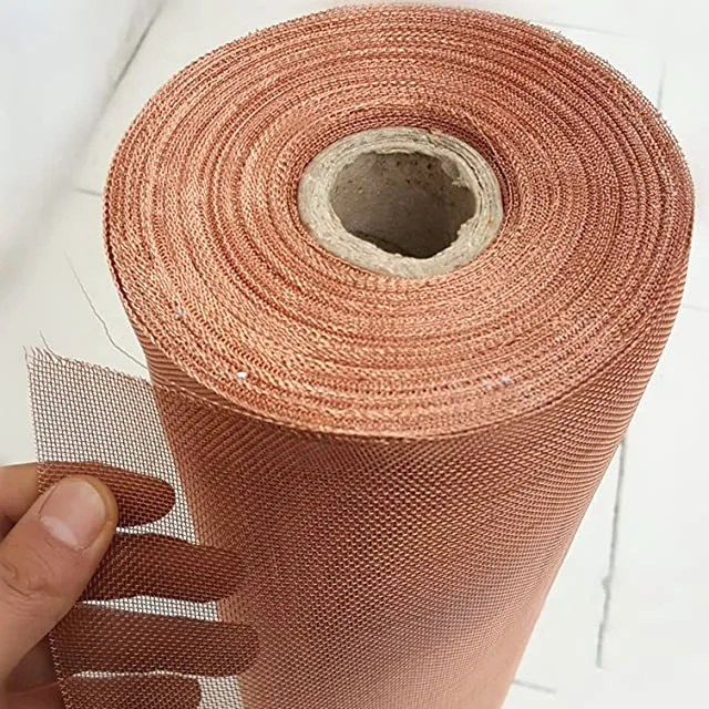 Faraday cage plain weave red brass copper thin titanium micron metal mesh