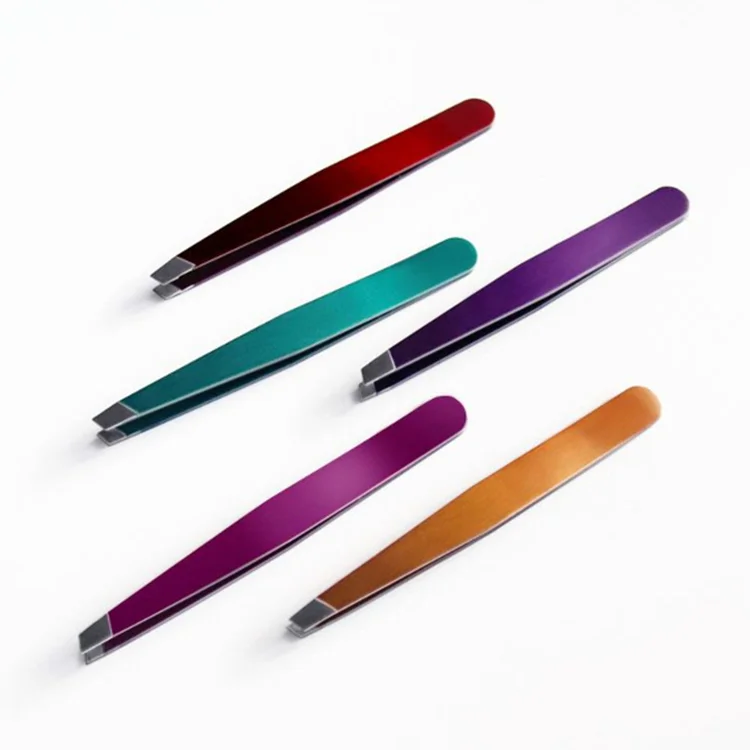 Custom Logo Stainless Steel Gold Plated Set Eyebrow Tweezers Beauty instruments Professional Manufacturer Tweezers
