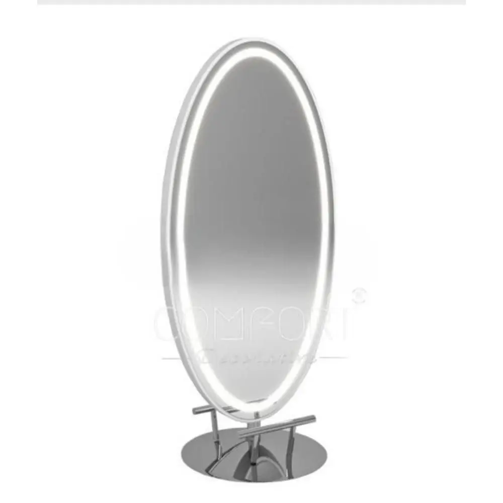 Unique design beauty hair salon double sided styling mirror gold frame large barber station with led lights