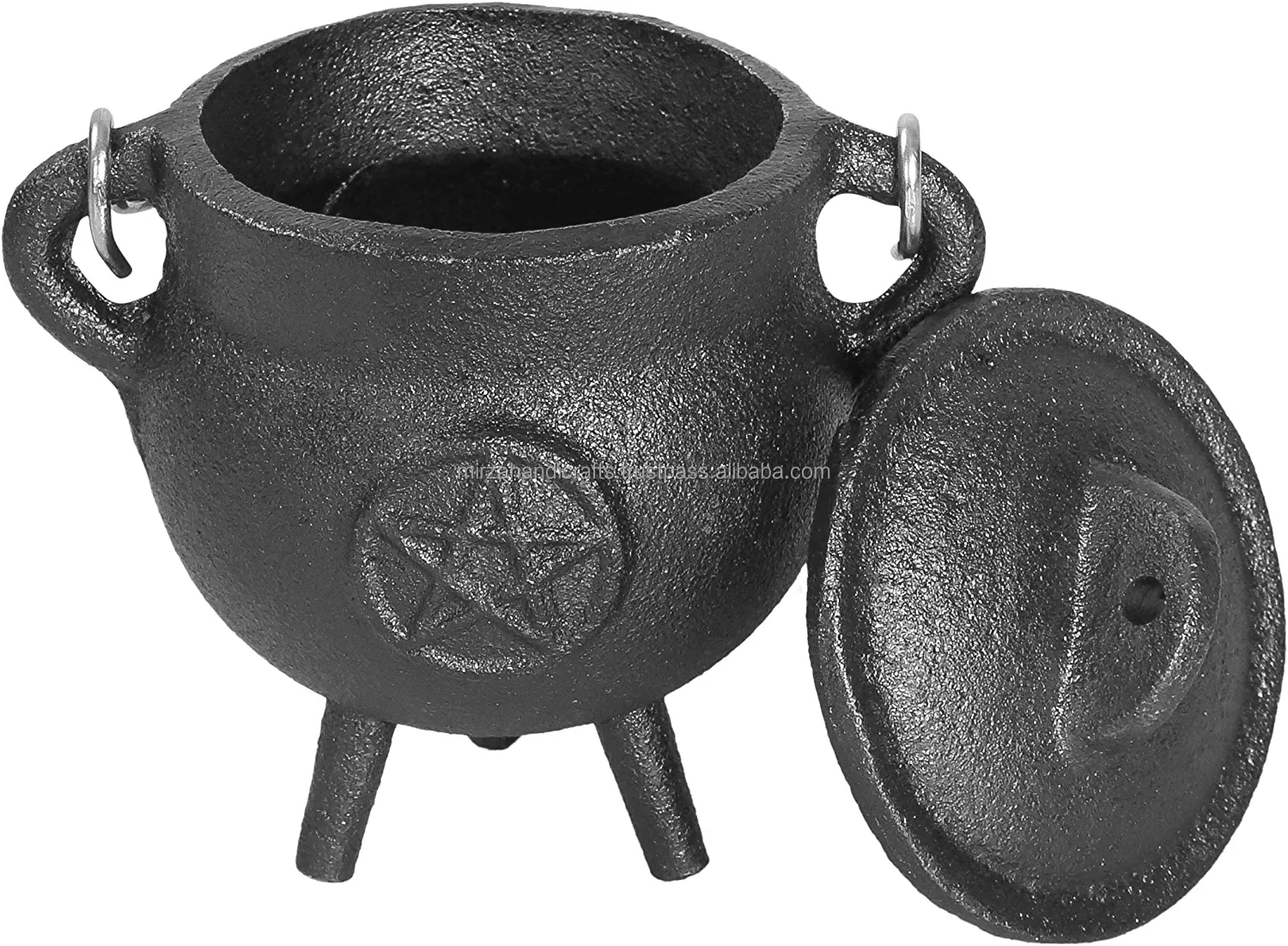 Alternative Imagination Cast Iron Cauldron with Handles Perfect for Incense Rituals Home Decor  3 Inch Diameter