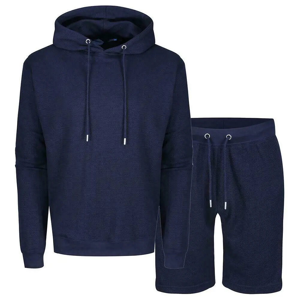 Mens Hoodie Shorts Set Tracksuit Set Casual Wear Summer Lounge Wear Set New