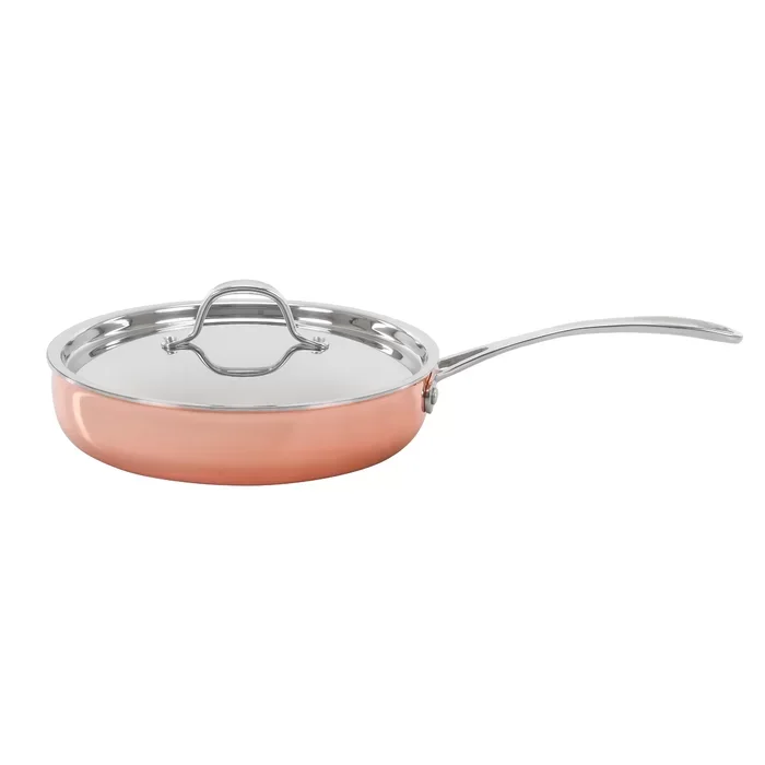 Premium Quality Stainless Steel Frying Pan Copper Plated Fry Pan For Home and Hotel Cooking Egg/Chef Kitchen Essential