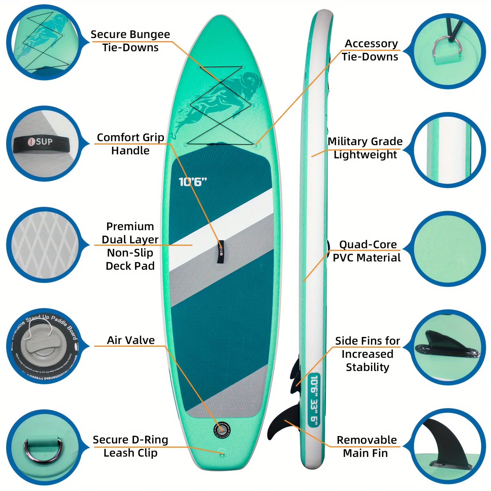 Inflatable Stand Paddle Board with SUP Accessories for Adults and Teens of All Skill Levels