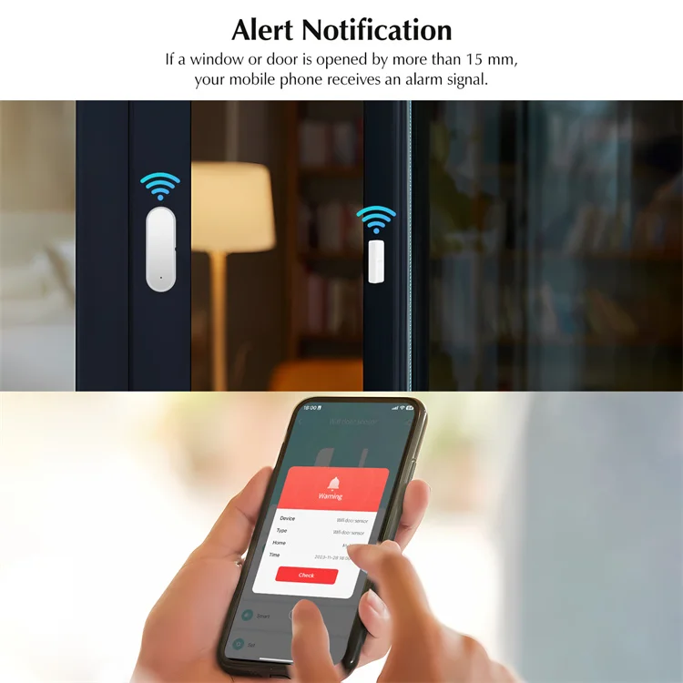 Newest Design Door Alarm System With Siren, Door And Window Security Alarm, Window Alarm Sensor