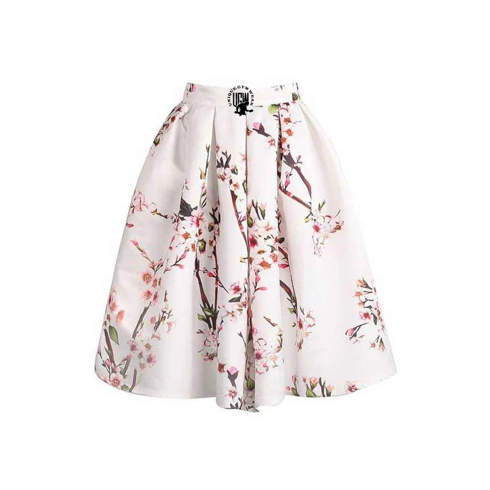 Wholesale Women Clothing Elegant High Waist Pleated Lace Trim Chiffon Silk Maxi Skirt Casual Dresses Light Denim