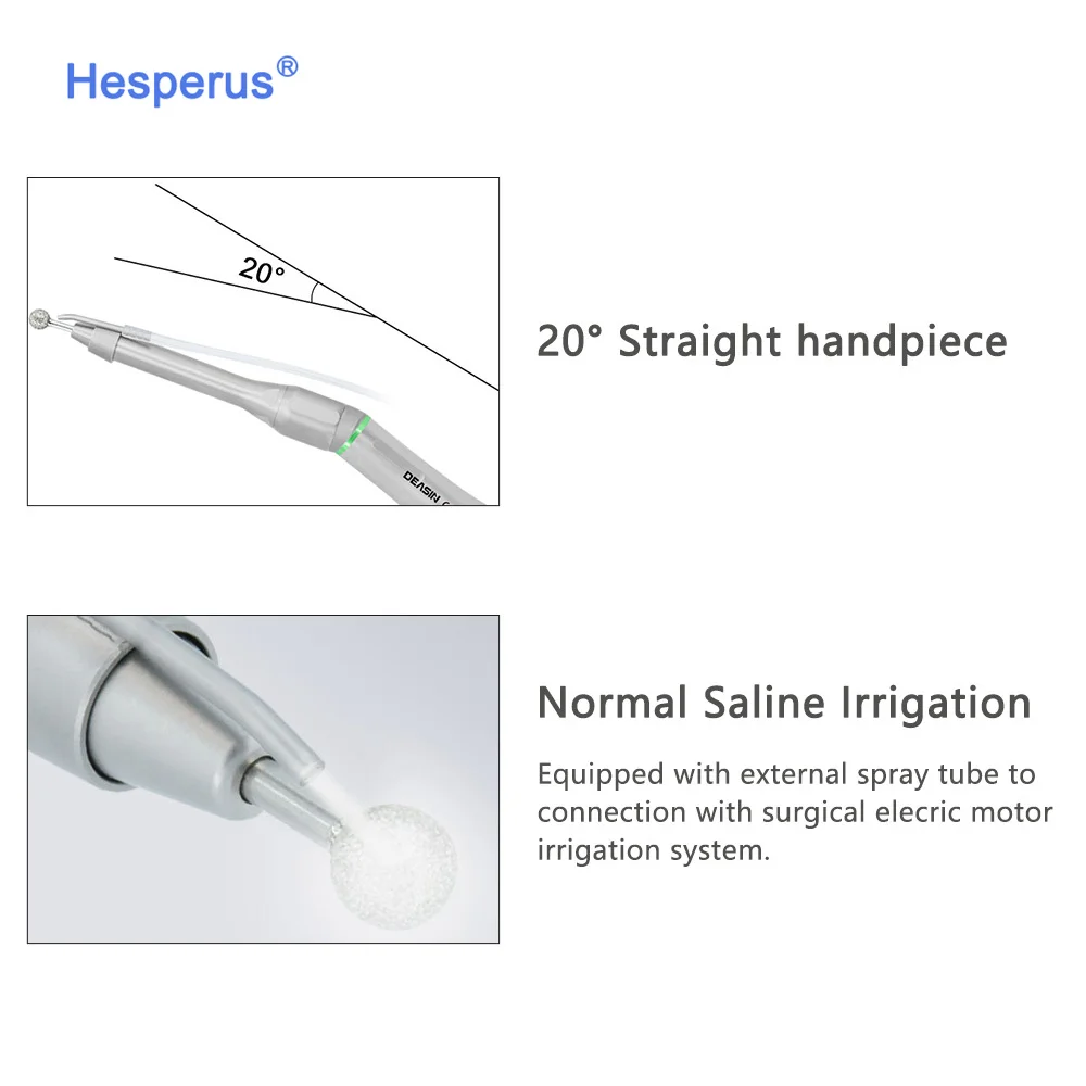 Dental Surgical Handpiece 20:1 16:1Direct Drive Straight Handpiece Single External Water Spray Tip for Dentistry Implant