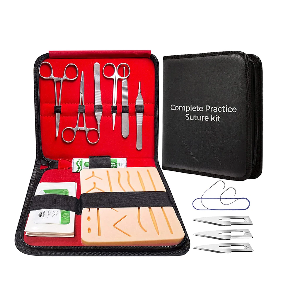German Steel 9 Pieces Advances Surgical kits With Tweezers Forceps Scalpel Handle Suture Piratic Kit
