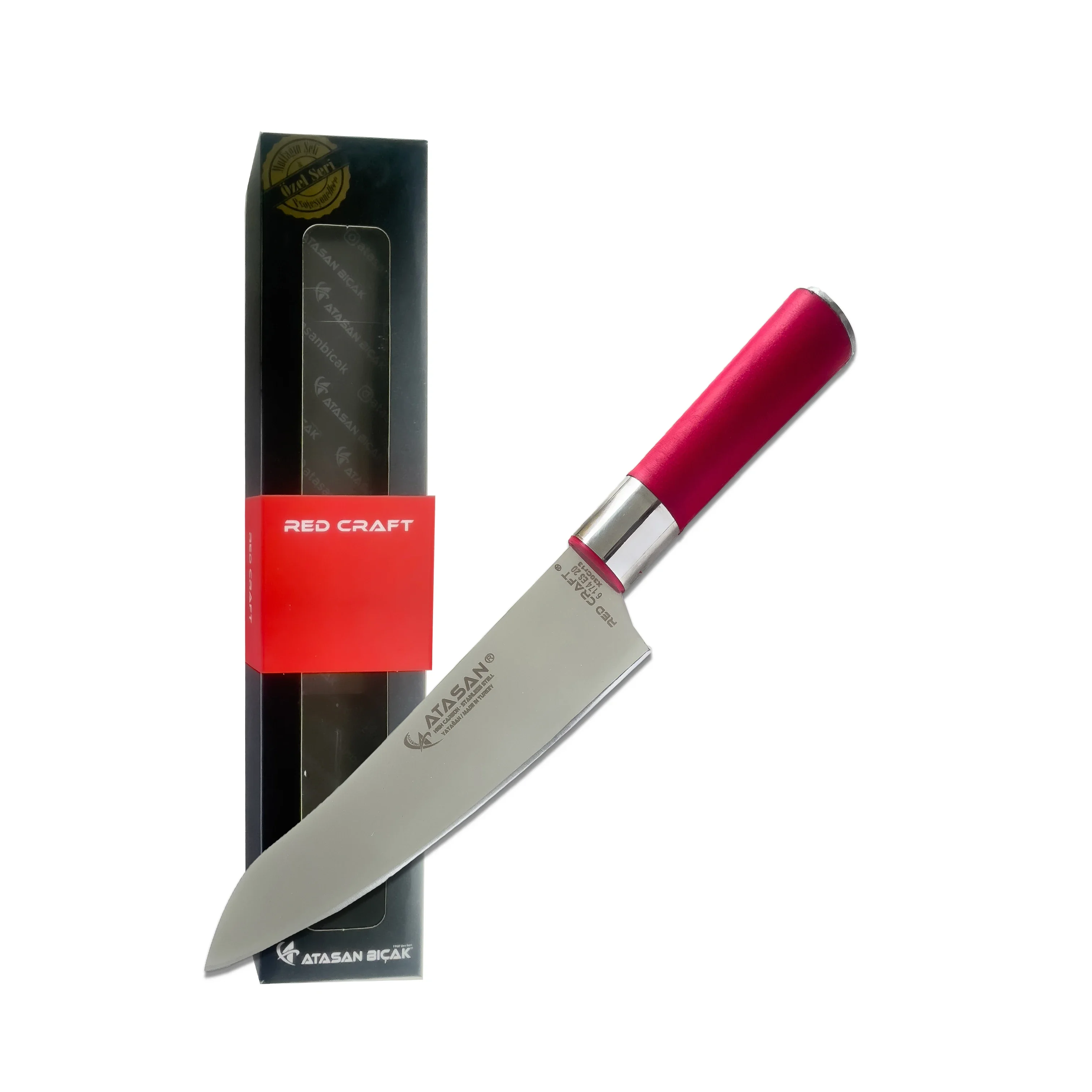 Private Label Red Craft Curved Santoku Chefs Knife No1 Professional Chef Knife Over Quality Stainless Steel Butcher Knife 2024