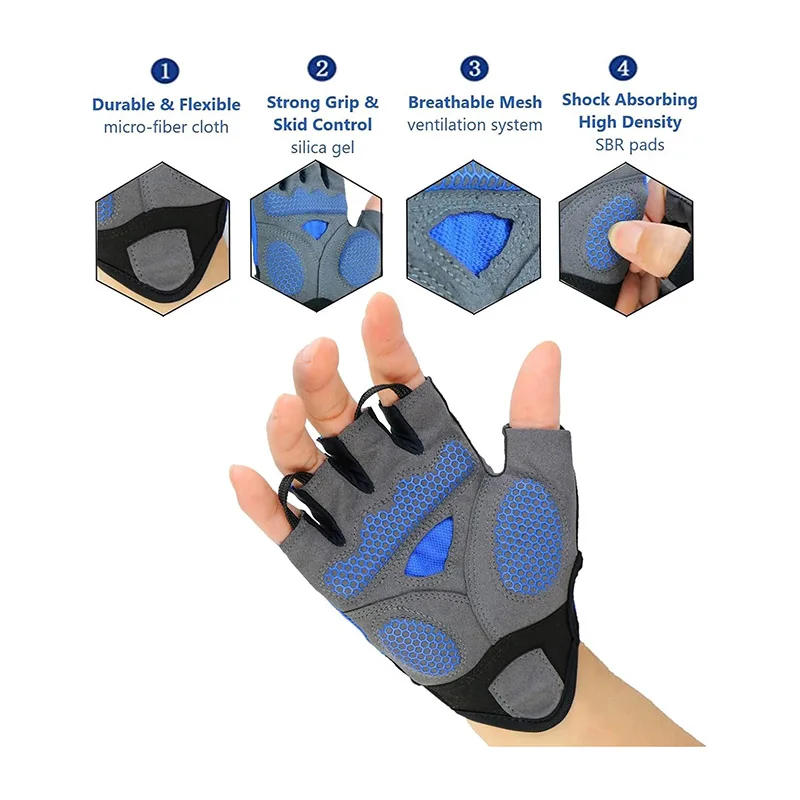 Unisex Screen Touch Friendly Cycling Gloves High Impact Anti-Slip Waterproof Leather Pads for Outdoor Sports OEM Available