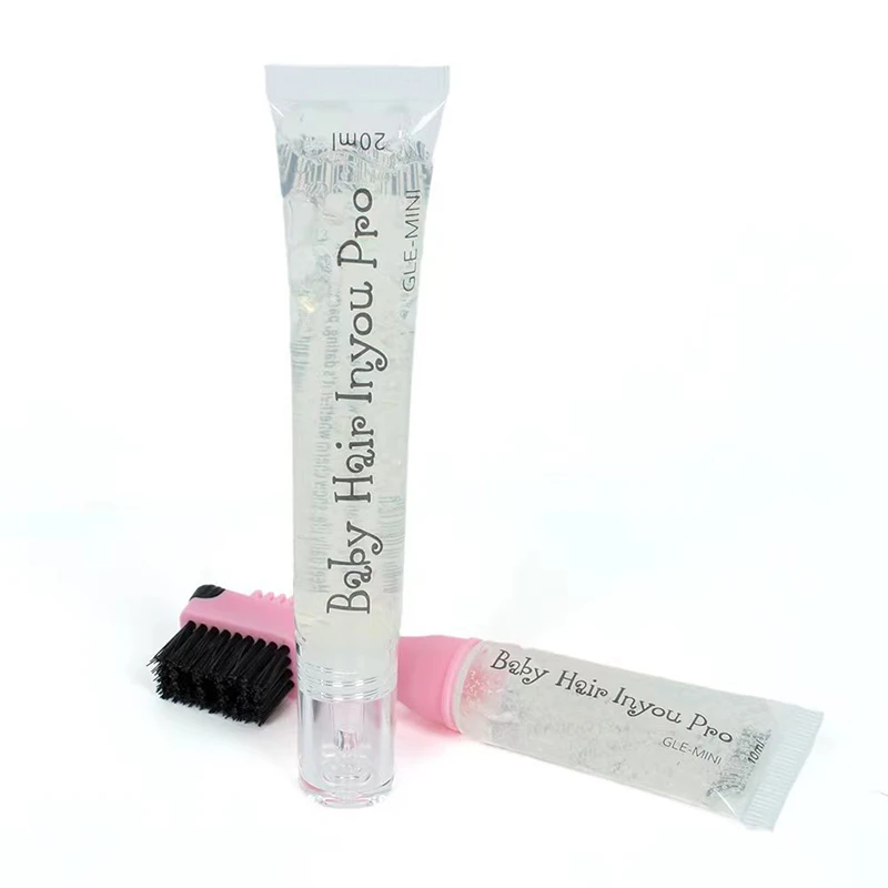 Private Label Baby Hair Edge Control Gel Brush 3 In 1 Strong Hold Baby Hair Brush Comb With Gel