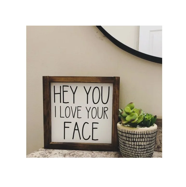 Natural Word photo Frames Wood Custom Logo Wall Hanging Home Decorative Photo Painting for Accessories Wood Frames